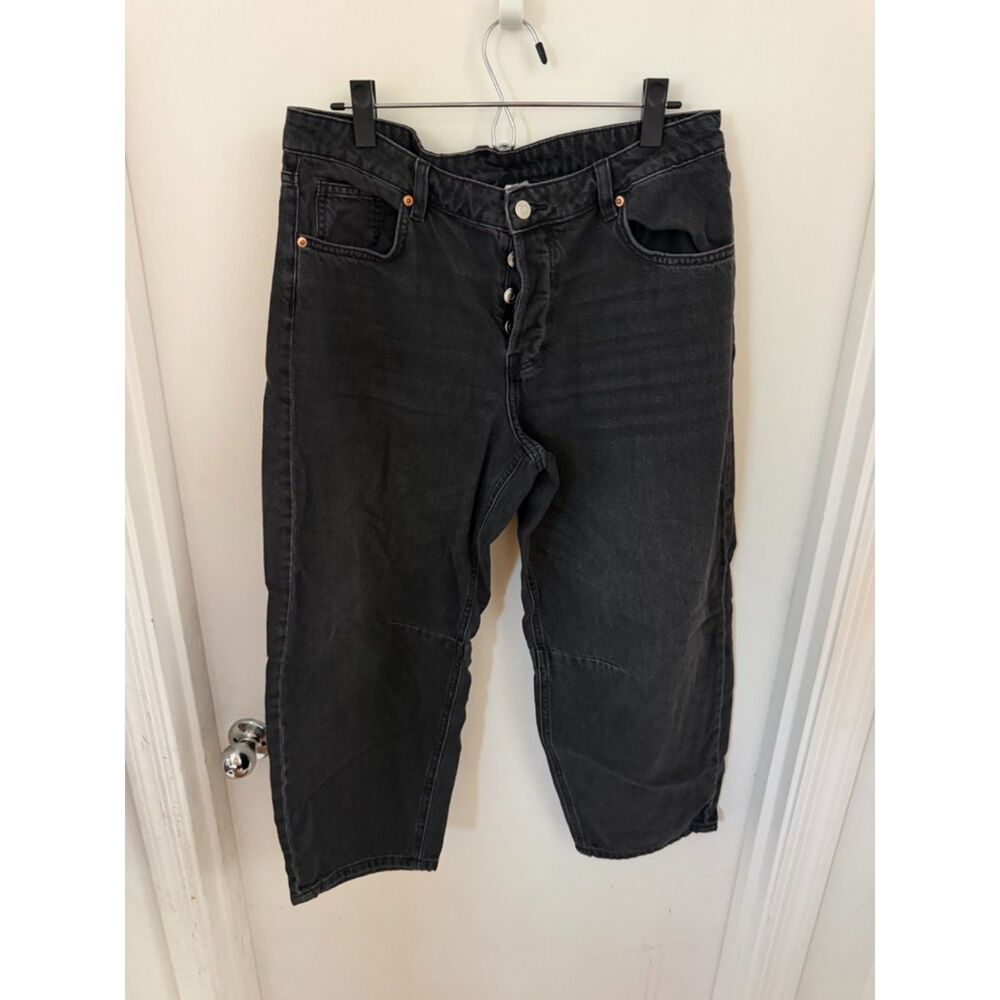 Divided Washed Black High Rise Straight Wide Denim Size US 12 / EUR 44